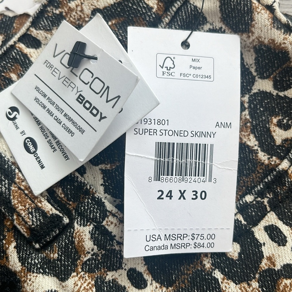 Women’s Volcom Leopard Animal Print Skinny Jeans - Picture 5 of 6